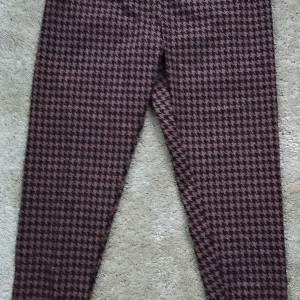 Houndstooth Patterned Stretchy Pants